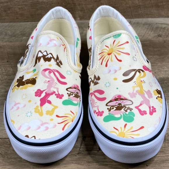 NWOB VANS Classic Slip On Get Outdoors Classic White Canvas Shoes Womens Size 10 - Picture 1 of 7